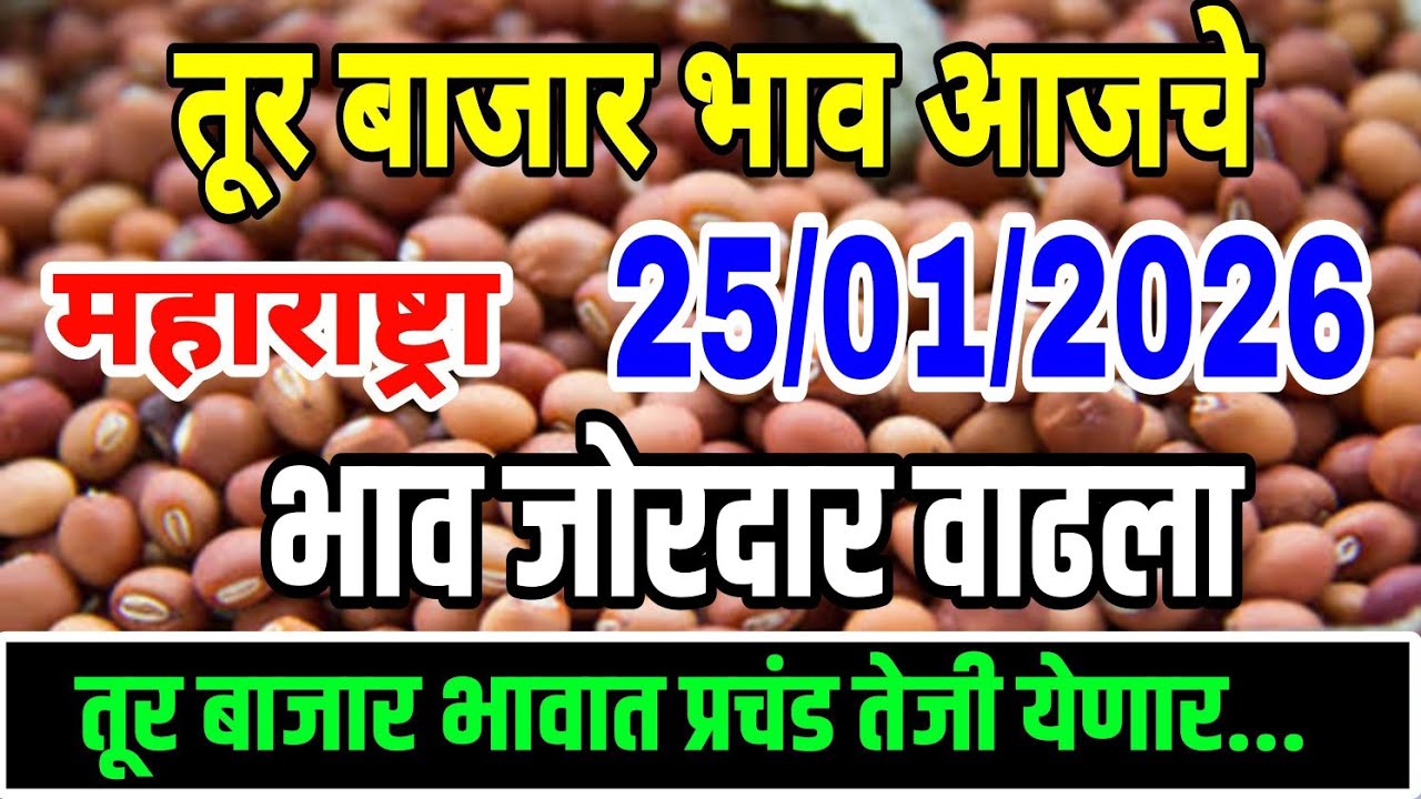 तूर बाजार भाव वाढले 25 जानेवारी 2026 / Tur bhazar bhav today / महाराष्ट्रा तूर भाव असे...तेजी येणार