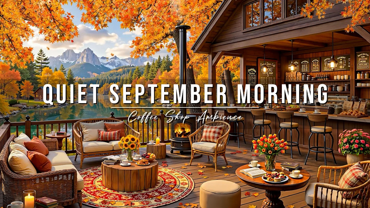 Quiet September Morning Jazz at Outdoor Coffee Shop Ambience 🍂 Relaxing Autumn Jazz for a Good Day
