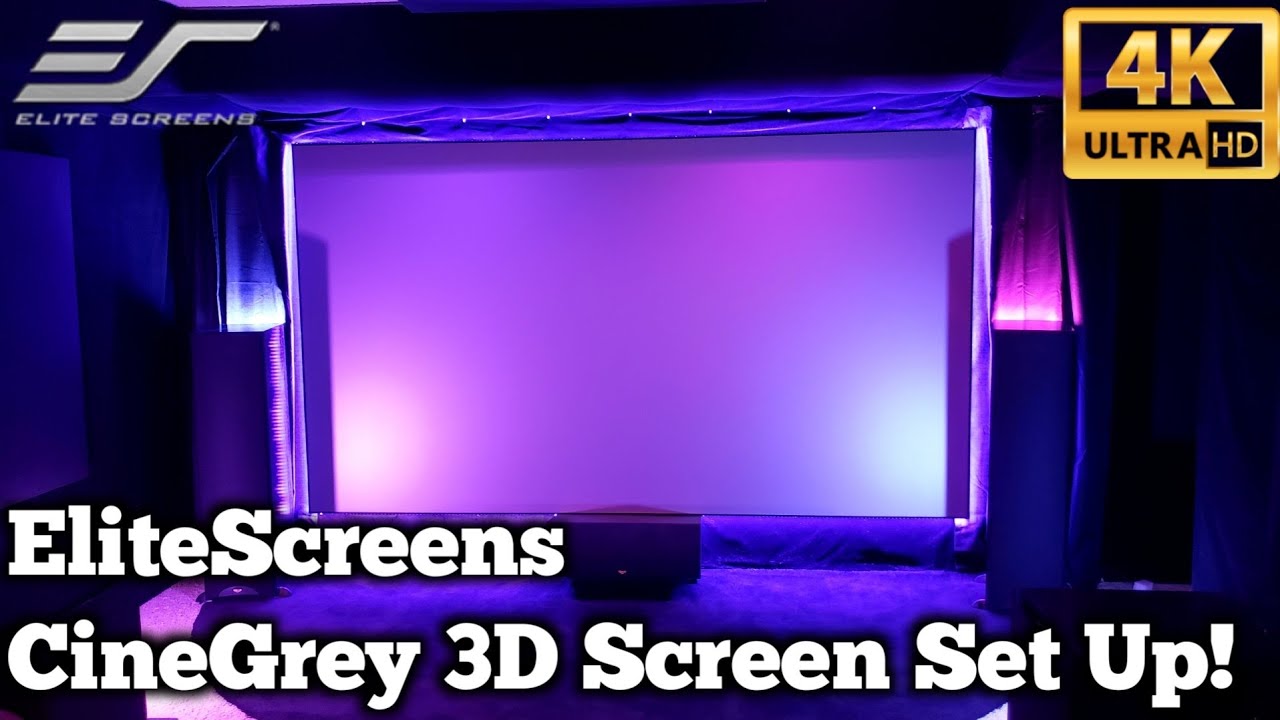 135-дюймовый экран для домашнего кинотеатра EliteScreens ALR CineGrey 3D с фиксированной рамкой 1...