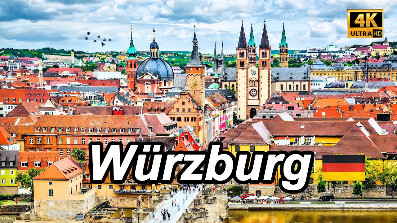 würzburg，Ancient and mysterious cities in Germany，walking tour，4K