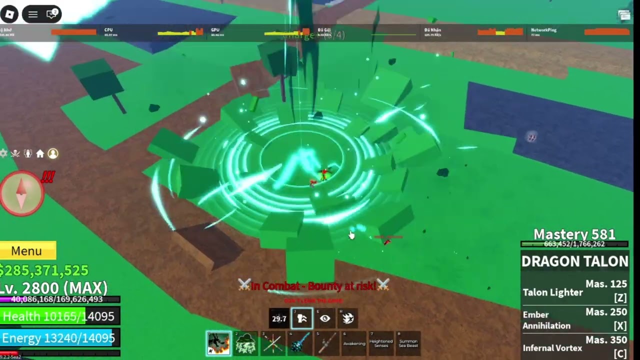 Mình đã tạo ra combo lightning siu bá trong Blox Fruit :]