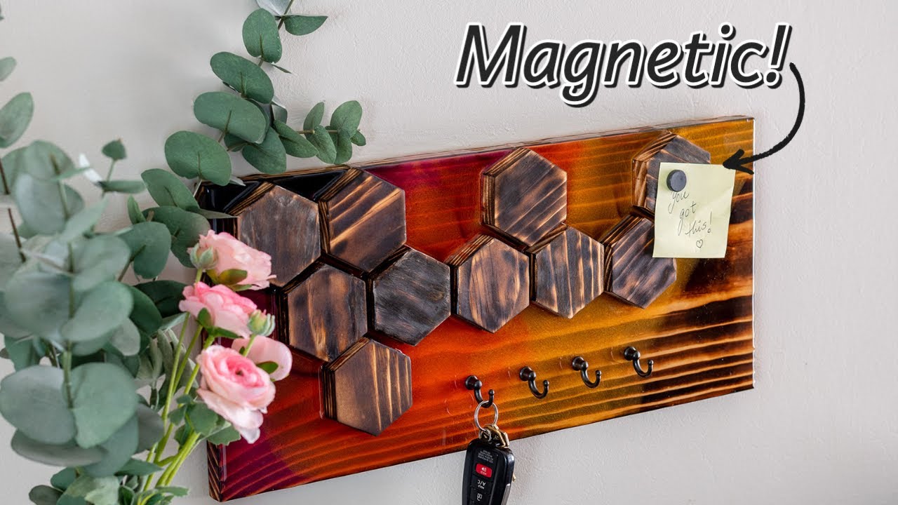 DIY Wood and Epoxy Key holder and magnetic memo board | Anika's DIY Life