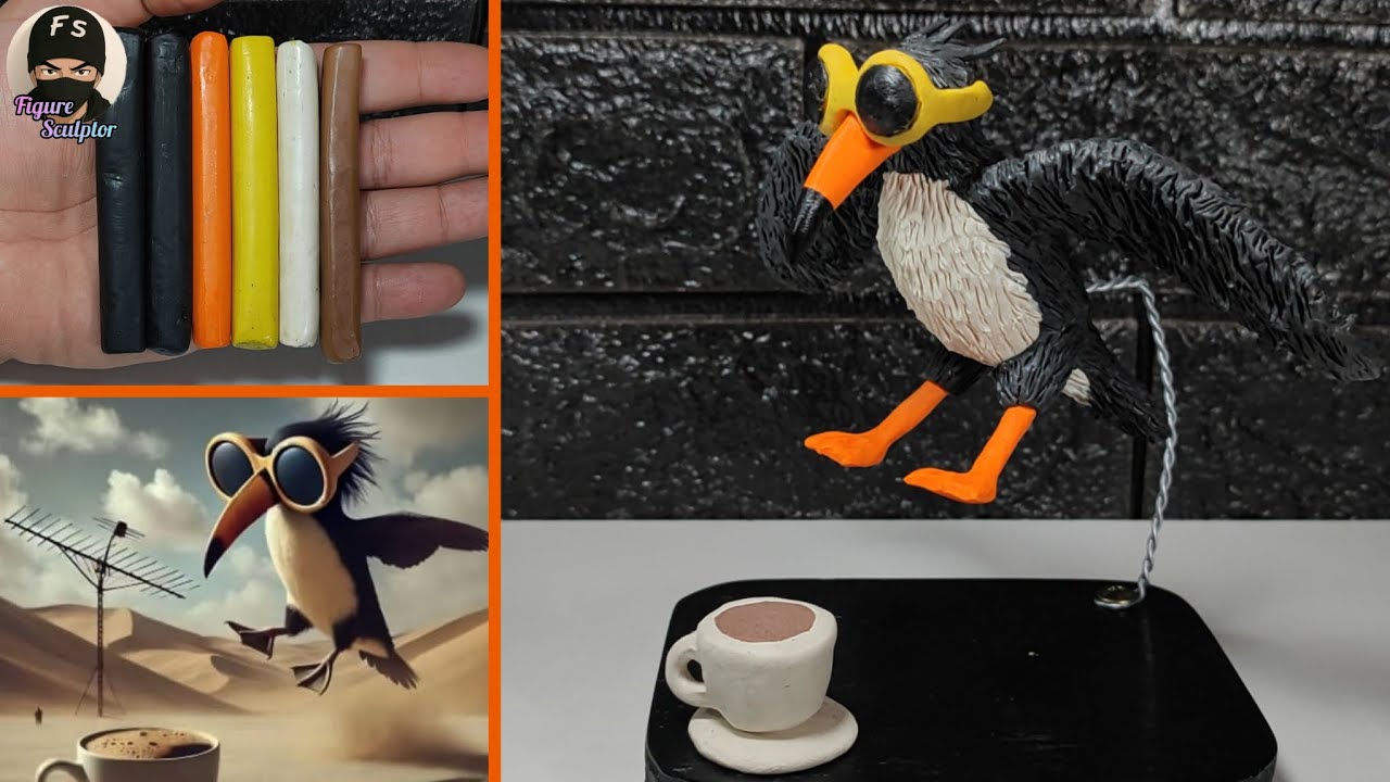 Как сделать ФРУЛИ ФРУЛА 🐧🕶️☕ из глины || Итальянская гниль 🤯🧠 || Скульптор фигурок 🖌️