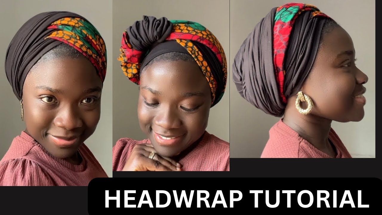 EASY TWO COLOURS ANKARA FABRIC || Tutorial | Headwrap