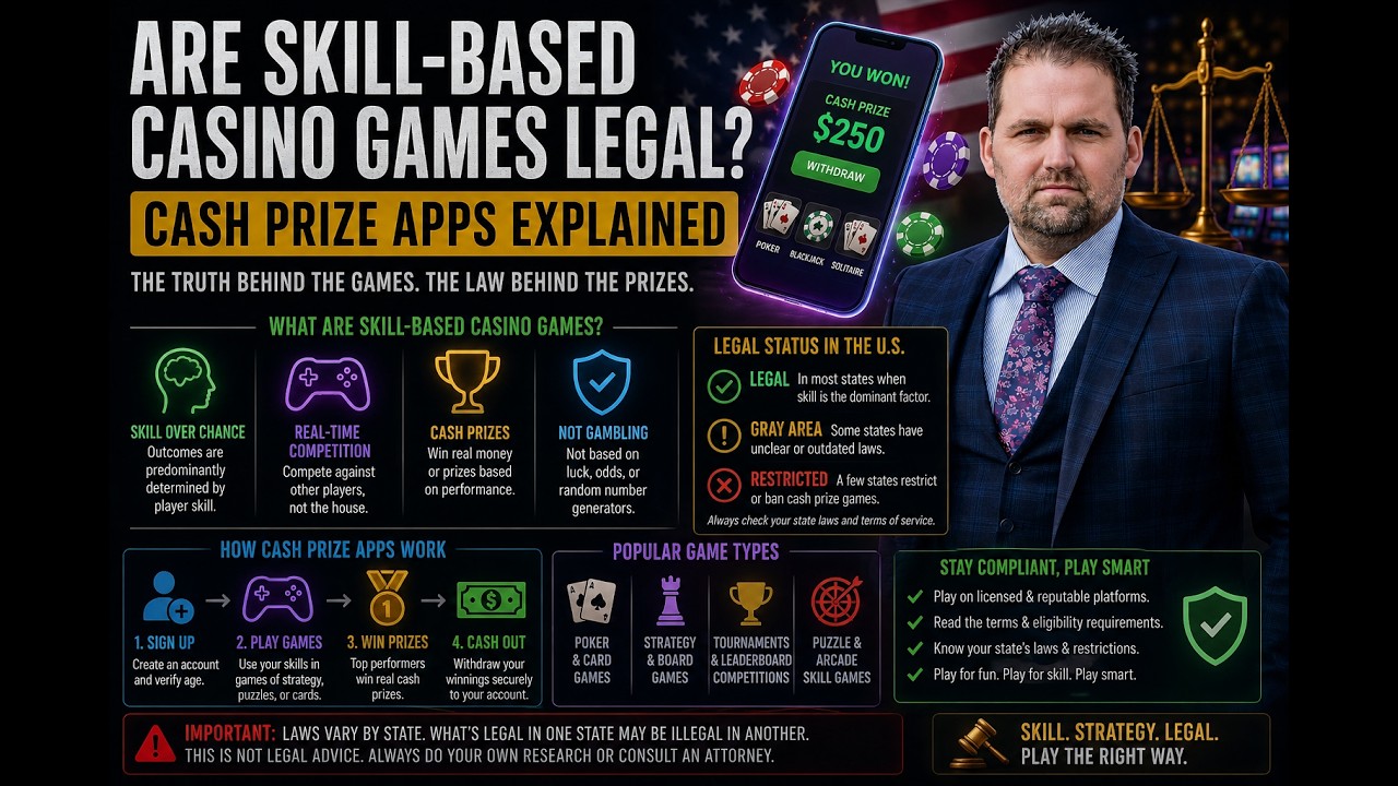 Are Skill-Based Casino Games Legal? | Cash Prize Apps Explained | Adam Tracy