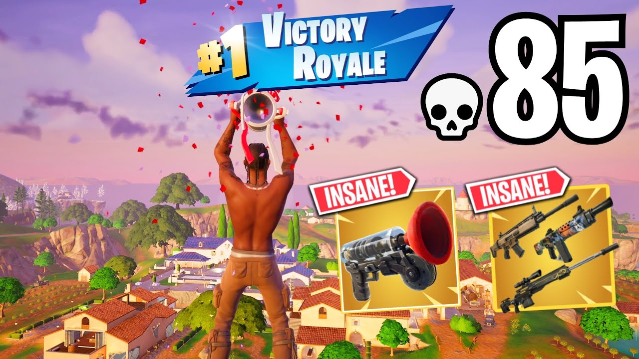 85 Elimination Travis Scott Solo Squads WINS “ZeroBuild/Build” Gameplay (NEW Fortnite Chapter 5)!