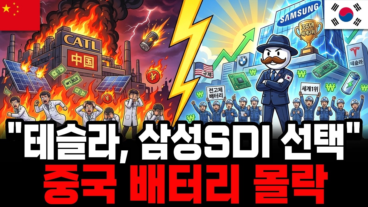 “69조 배터리 왕국” 중국 CATL이 무너진다! 테슬라가 삼성·LG로 갈아탄 이유