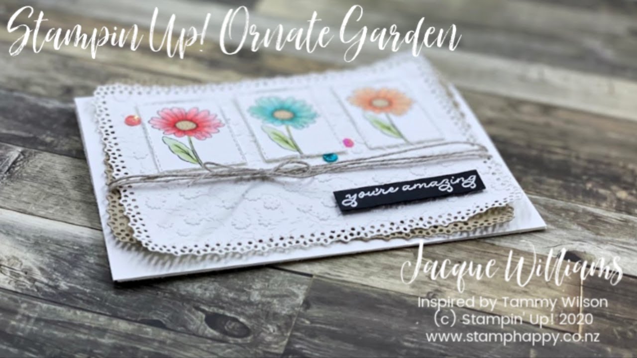 Tips on Using Stampin' Blends Alcohol Markers - Ornate Garden Card inspired by Tammy Wilson
