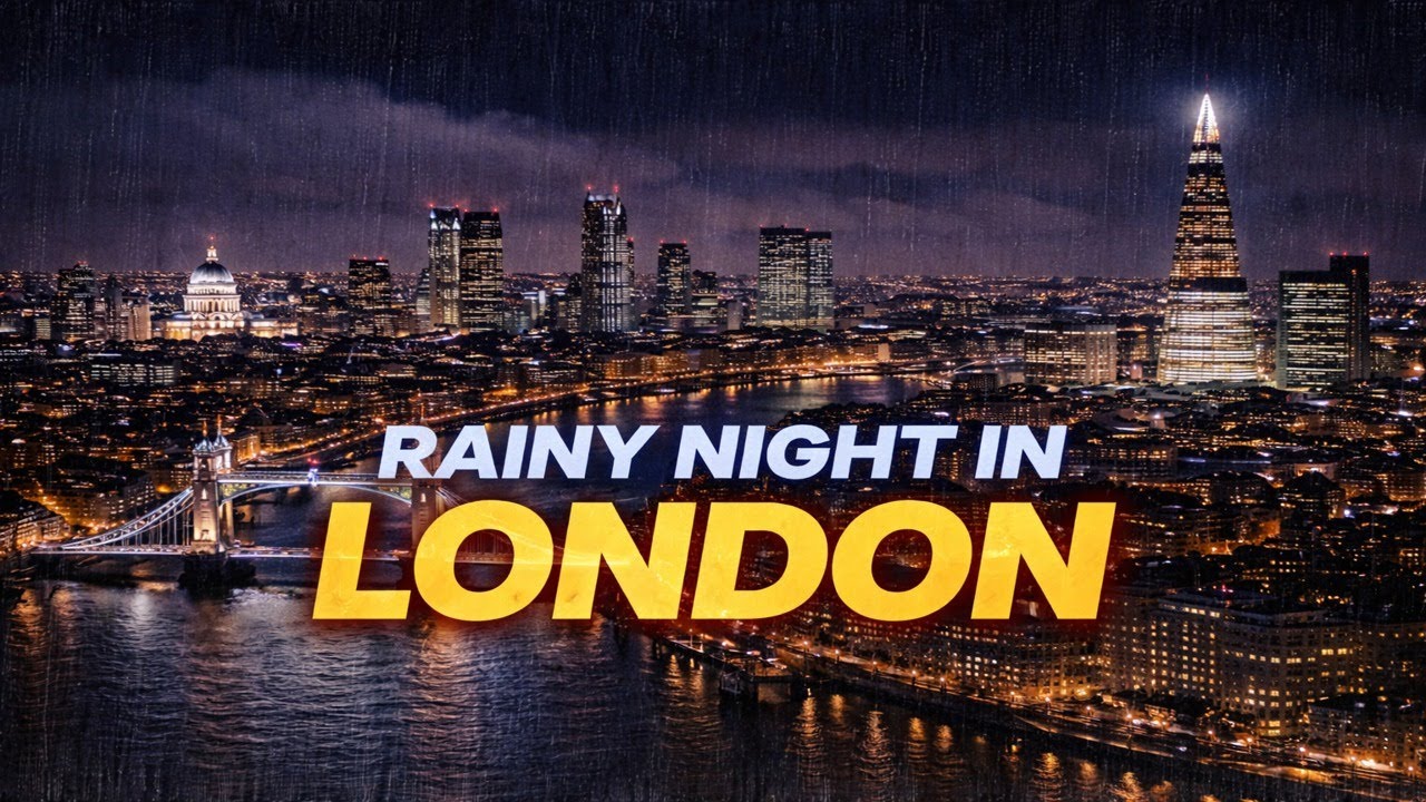 ASMR Rainy Night In LONDON |NO ADS| Soft Rain Sounds For Deep Sleep | Peaceful City View