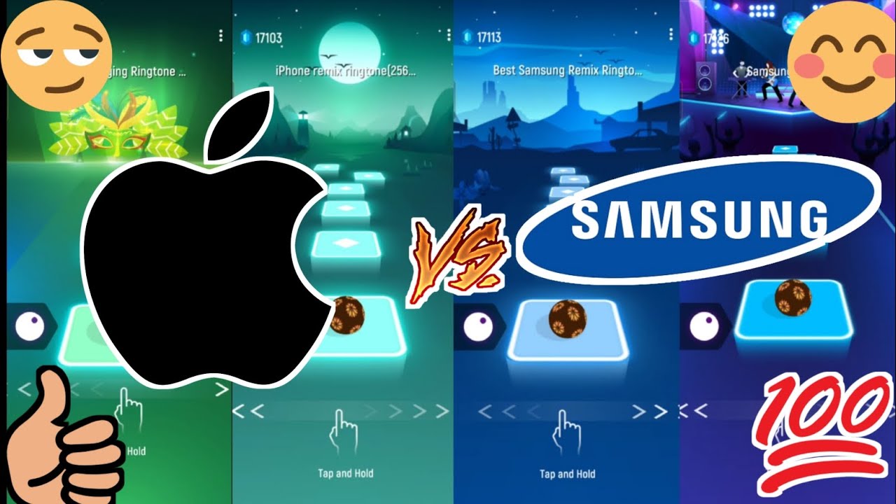Tiles hop - I phone vs I phone remix vs Samsung remix vs Samsung - @Smashgaming0 #tileshop #iphone