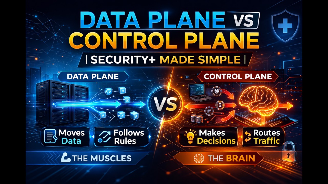 🧠 Data Plane vs Control Plane | Security+ Made Simple