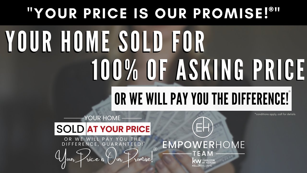 Your Price is Our Promise-Your Home Sold for 100% of Asking Price or We Will Pay You the Difference!