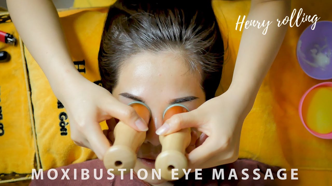 ASMR Chinese Eye Massage with MOXIBUSTION Tools, HAIR CRACKING & PULLING