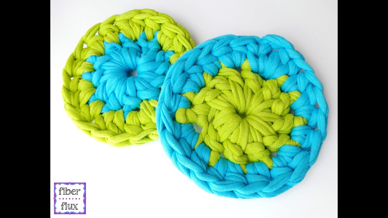 How To Crochet T-Shirt Yarn Coasters