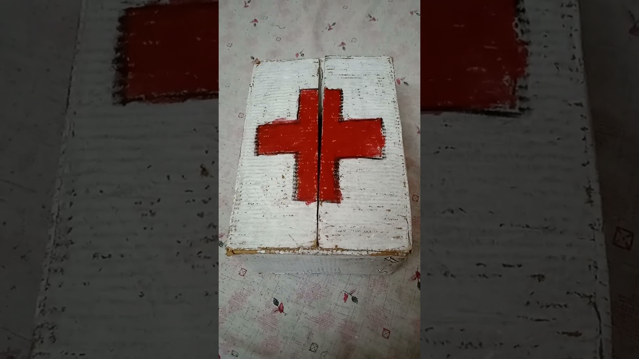 first aid box made by cardboard
