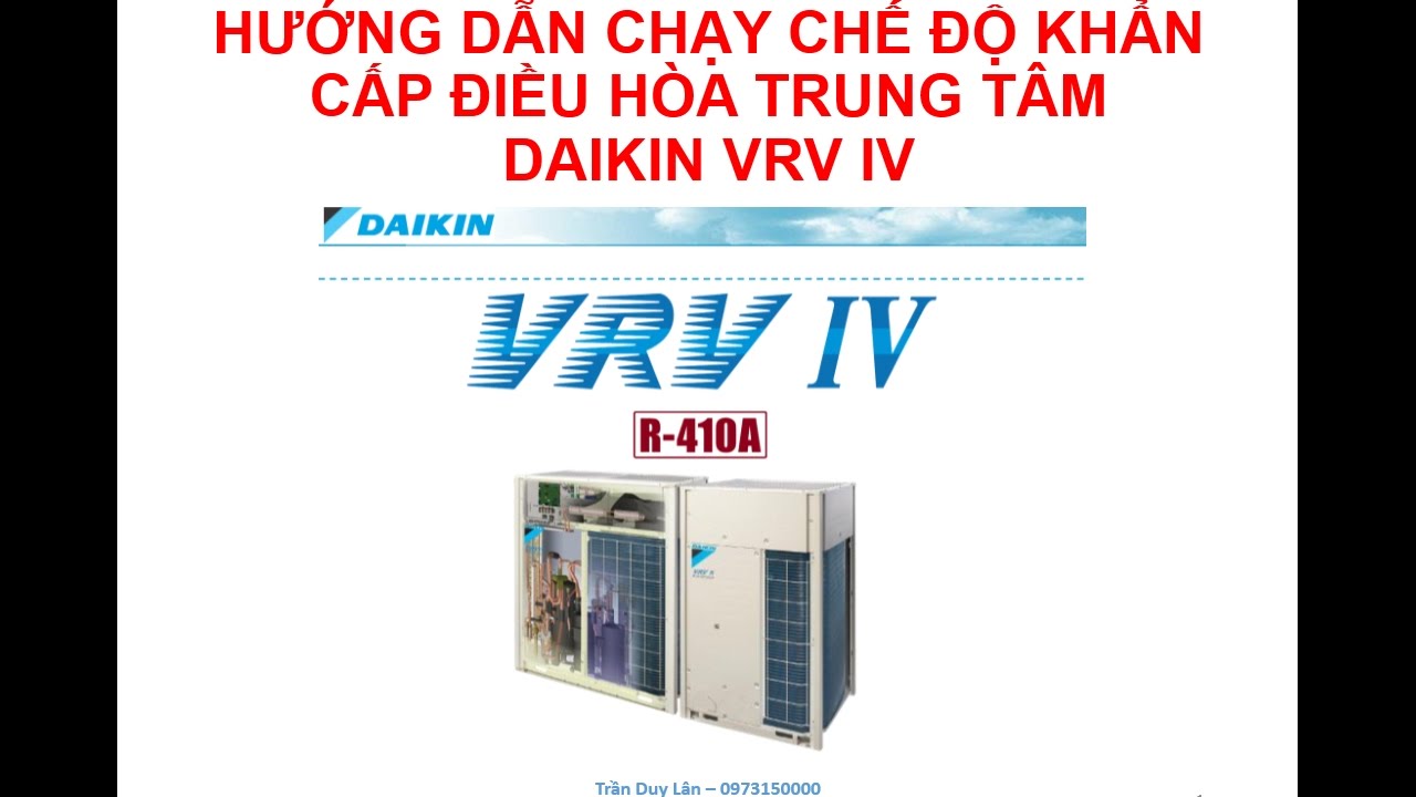 HƯỚNG DẪN CHẠY CHẾ ĐỘ KHẨN CẤP ĐIỀU HÒA TRUNG TÂM