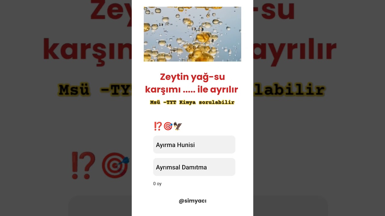 Ms&uuml; -TYT Kimya Sorulabilir #simyacı #kimya #simyacıkimya #ms&uuml;