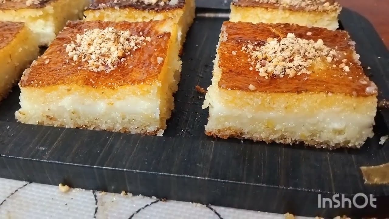 بسبوسة محشية 🥰 لي يذوقها يطلب الوصفة بمقادير مضبوطة / 