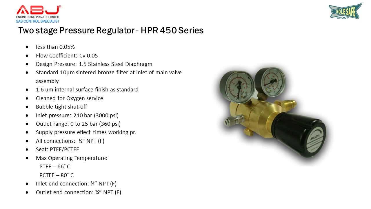 High Pressure Regulators