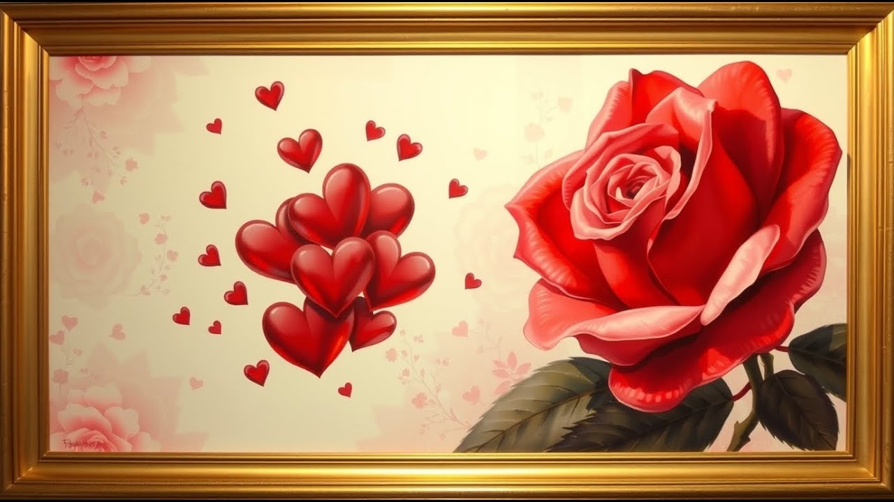 Elegant Rose Framed TV Art 🌹 4K Art Screensaver | Samsung Frame TV Floral Décor