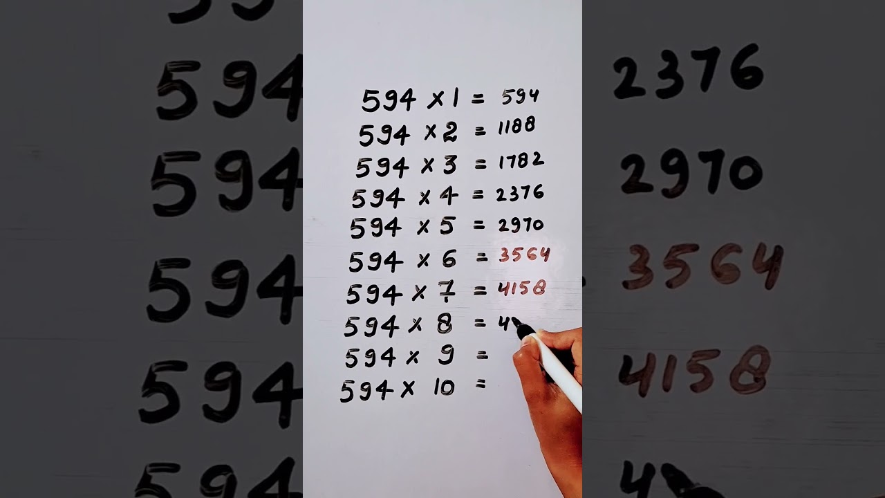 Write the Table of 594 in 17 second only..#maths #mathshack #mathematicks @study_care0