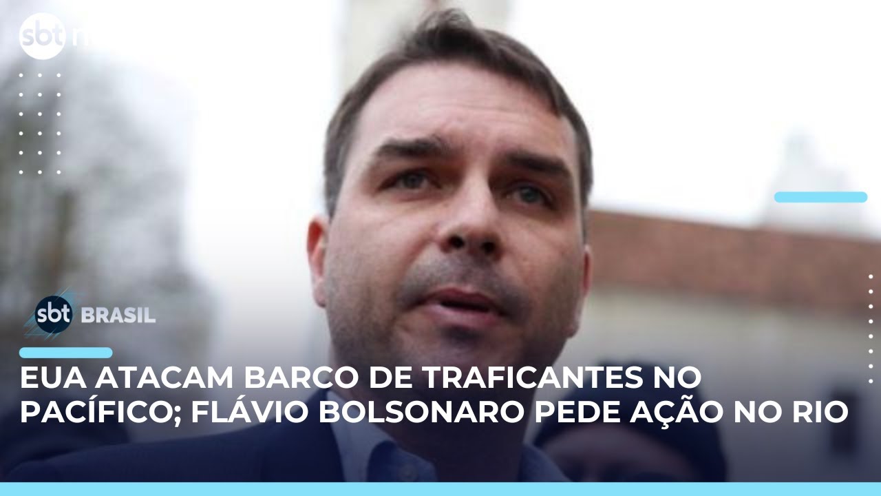 Fl&aacute;vio Bolsonaro sugere que EUA ataquem barcos com drogas no Rio de Janeiro | #SBTBrasil