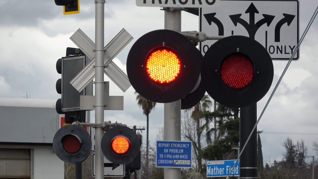 Mather Field Rd. Railroad Crossing With Missing Light & New Gates - Rancho Cordova CA