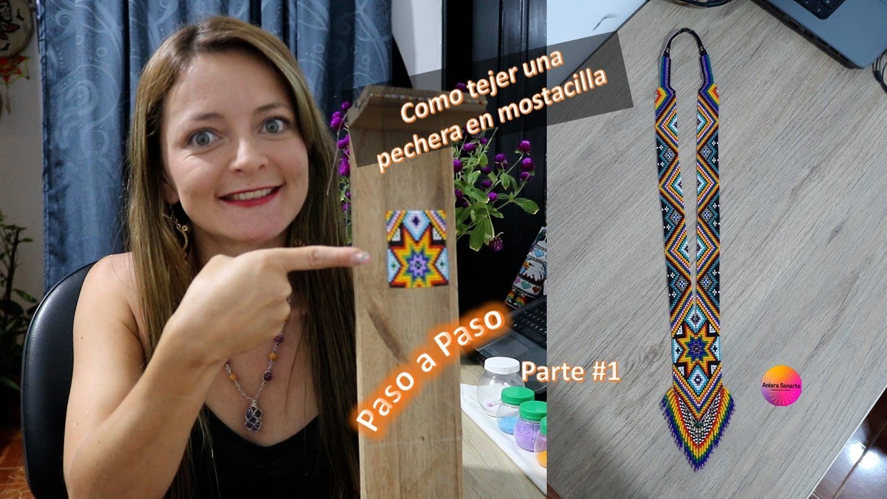 Como hacer una Pechera en mostacilla paso a paso - parte 1