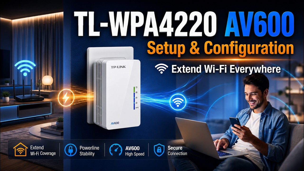 TL-WPA4220 AV600 Wi-Fi Powerline Extender Setup & Configuration Boost Wi-Fi with Powerline Network 📶
