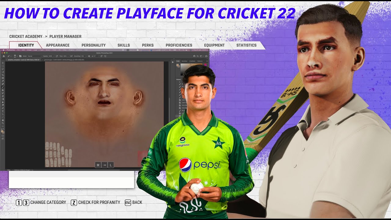 HOW TO MAKE PLAYFACE IN CRICKET 22