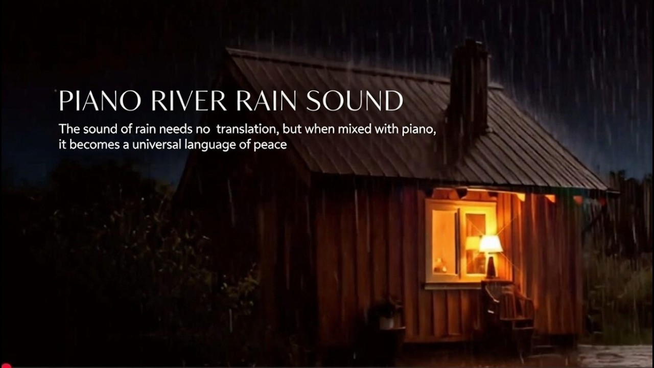 Rain River and Piano Sound In Your 60 Minutes Version FULL HD 1080 River Video Background