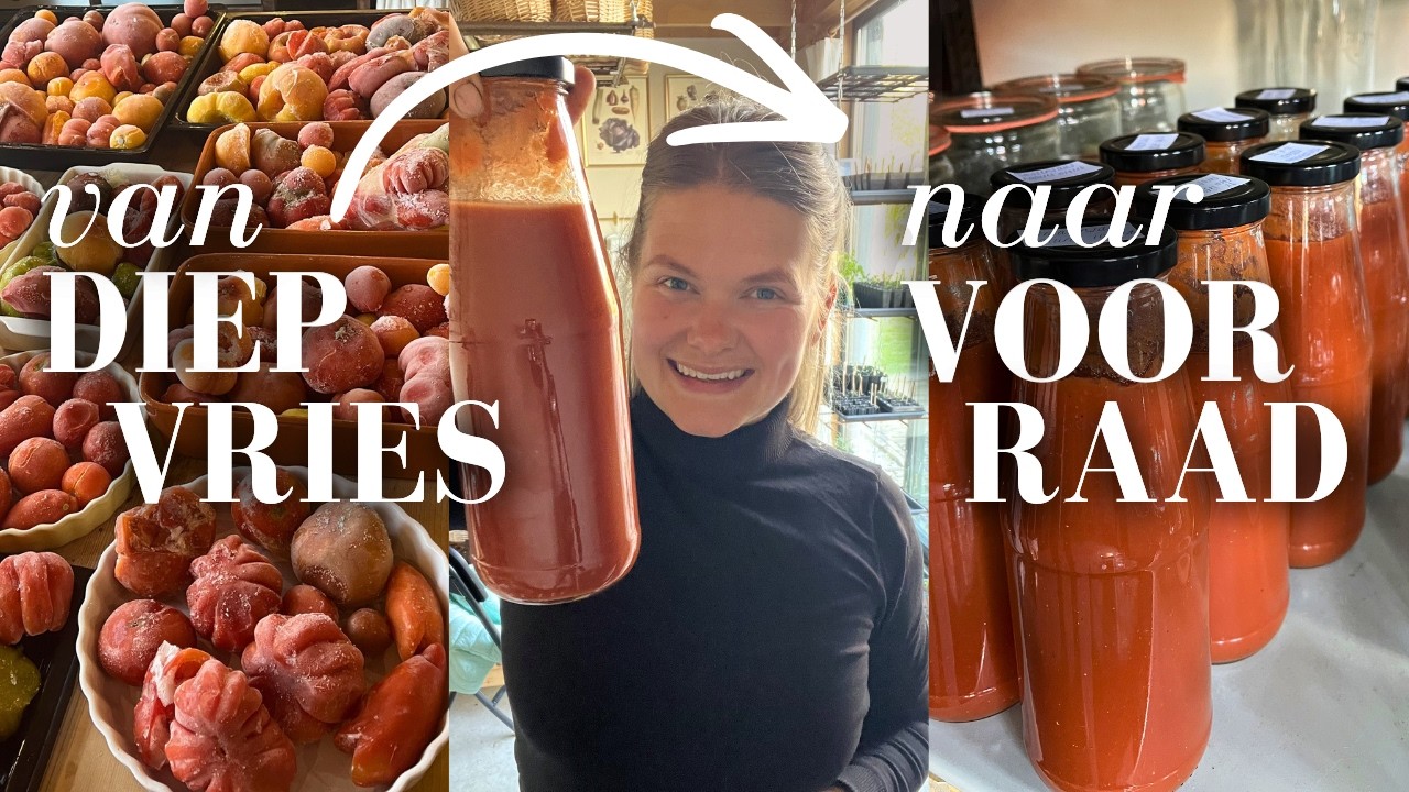 Tomatensaus maken + wecken  met diepvries tomaten (zo doe ik het: stap voor stap)
