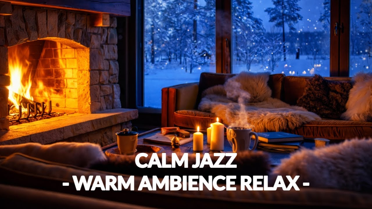 Slow Jazz Music 4K -  Cozy Fireplace sound for Sleeping 🎷 Smooth Jazz Music from the 1920s
