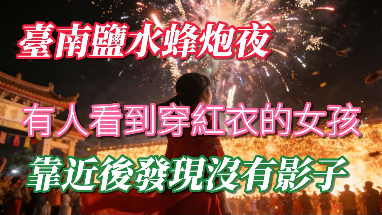 臺南鹽水蜂炮夜！有人看到穿紅衣的女孩，靠近後發現沒有影子？