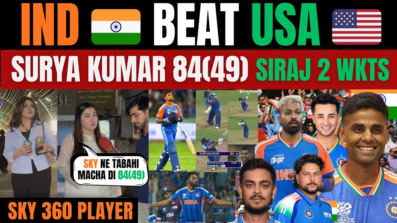 IND 🇮🇳 BEAT USA 🇺🇸 | SKY 84*(49) | TILAK 25(16) | PAKISTANI PUBLIC REACTION 🇵🇰