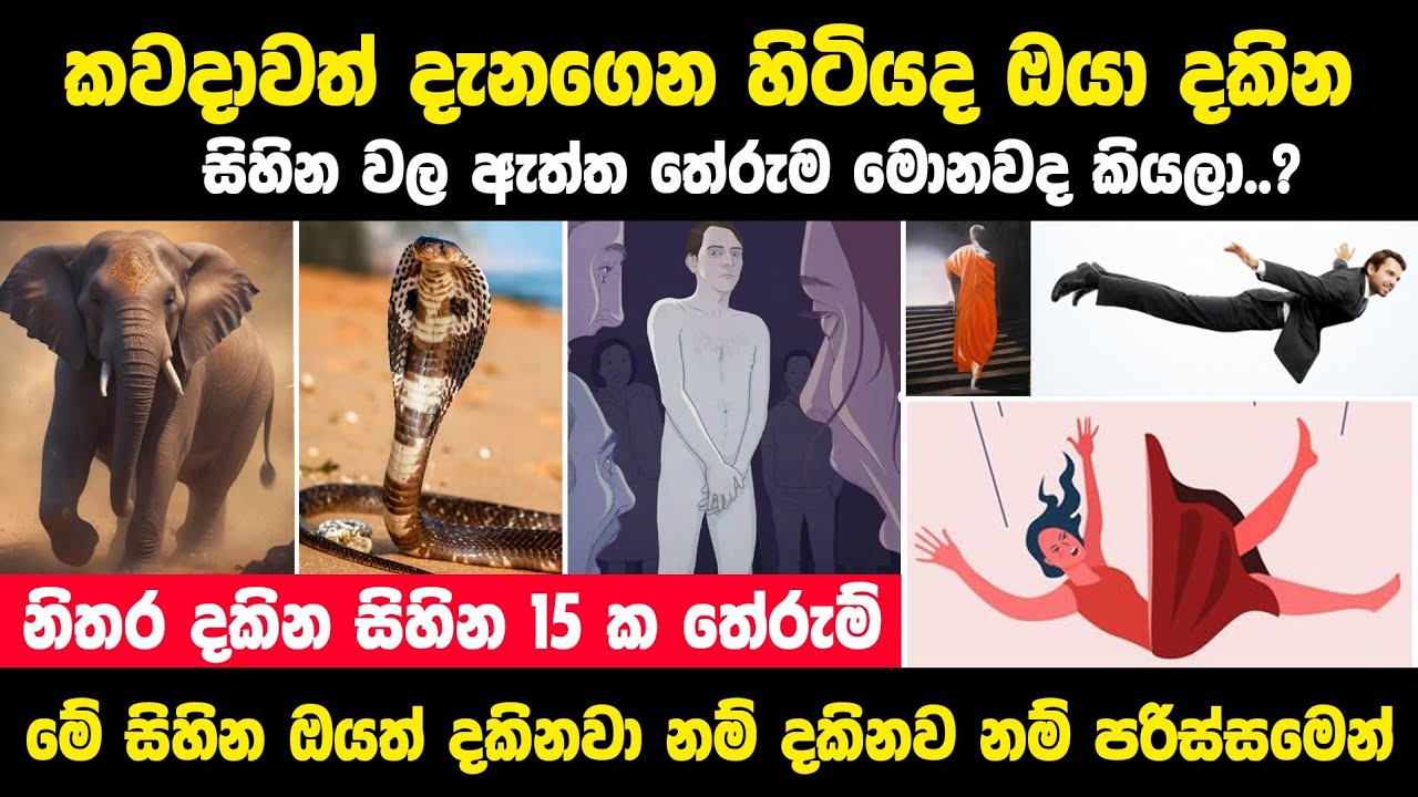 නිතර දකින සිහින සහ ඒවාගේ තේරුම් 15 ක් | Dreams meaning in sinhala | සිහින පලාපල
