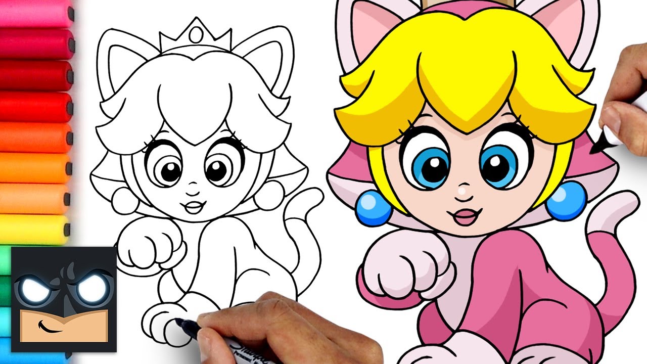 How To Draw Cat Peach | Super Mario