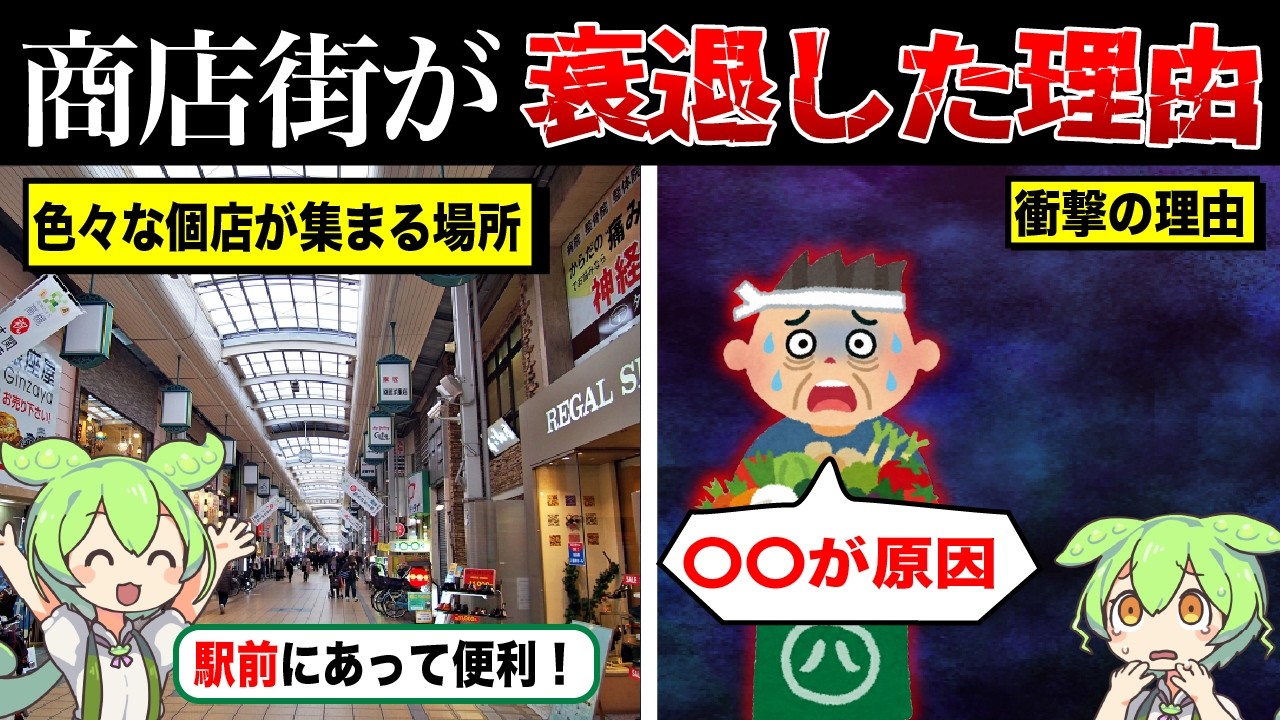 駅前から商店街が消えた理由【ずんだもん&ゆっくり解説】