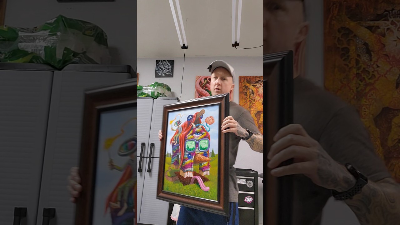 Plug Walk art reveal of pop surrealism painting
