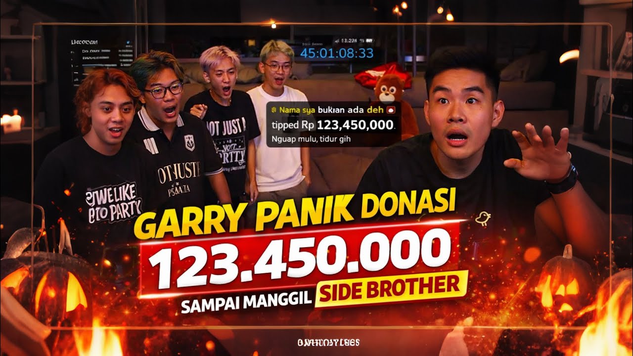 Garry panik ada yang donasi 1.23.450.000 