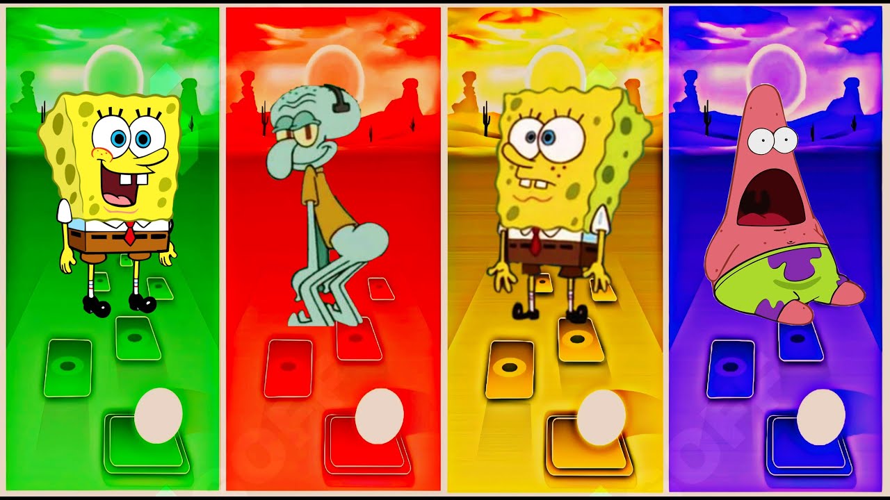 Sandy Cheeks EXE 🆚 Plankton EXE 🆚 SpongeBob EXE 🆚 SpongeBob | Tiles Hop #9