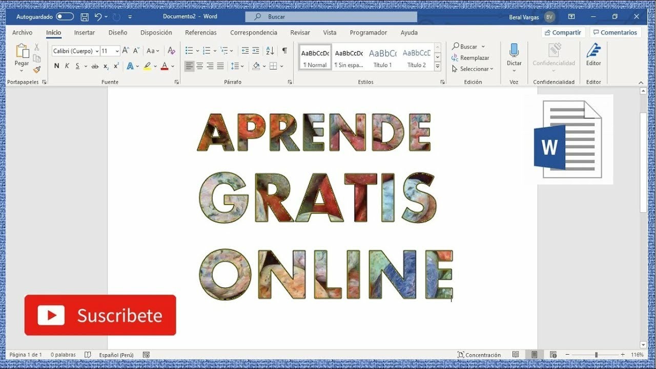 Crea un Texto con imagen de relleno en WORD