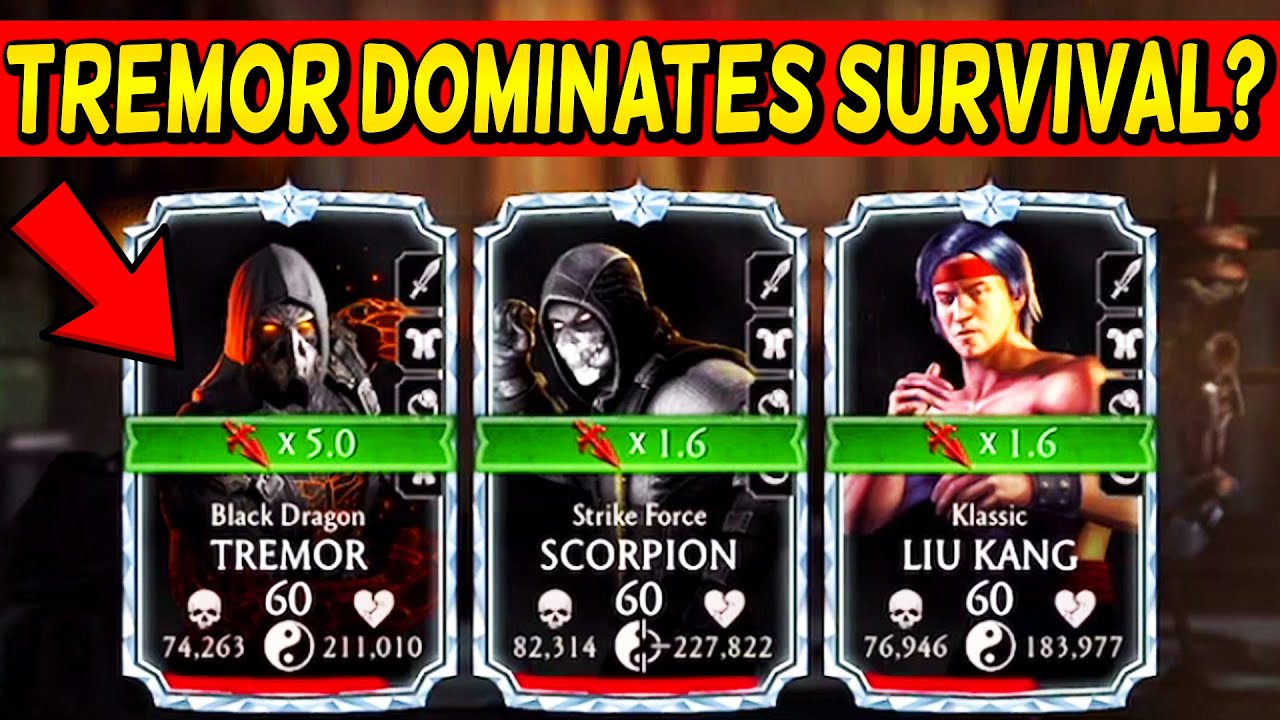 MK Mobile. Black Dragon Tremor is INSANE in Survivor. I'm SHOCKED!