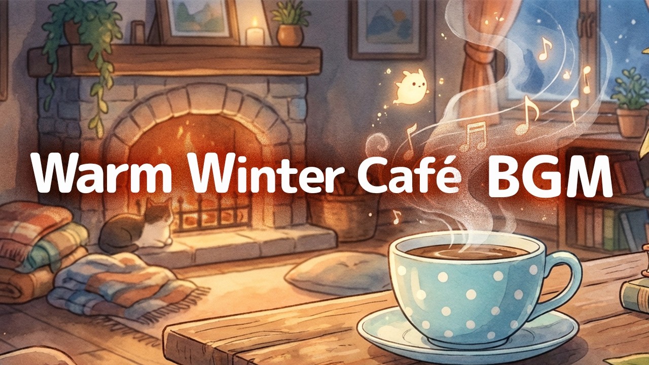 【Playlist】Warm Winter Caf&eacute; Music &ndash; Cozy Fireplace BGM for Relaxing & Studying