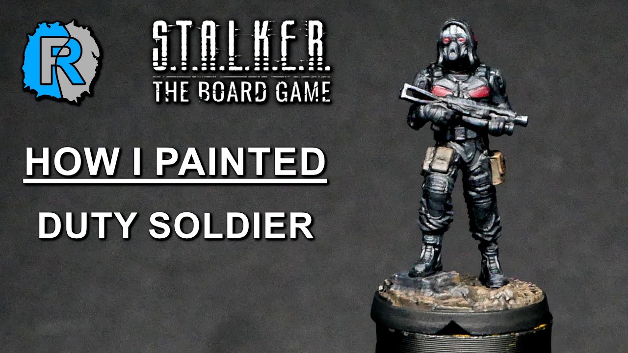 How I Painted a Duty Soldier for the Stalker Boardgame – Black Clothing with Red Accents