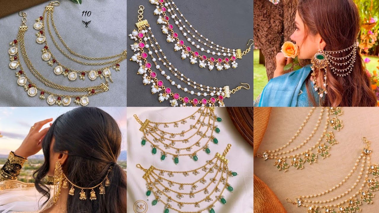 New Design Ear Chain/ Latest Trending Ear Chain/ Stylish Partywear Ear Chain Hairstyles