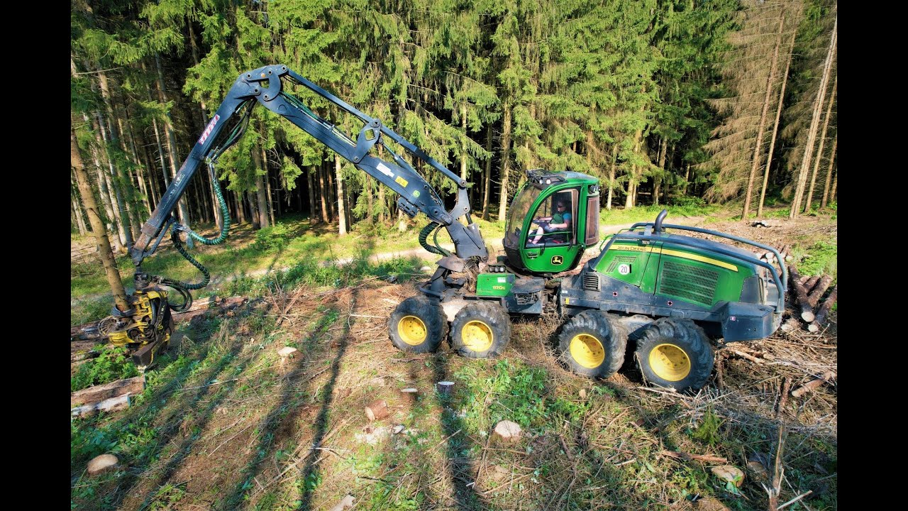 🌲4K| John Deere 1170G • JohnDeereLogger • Forstbetrieb Klotz • HarvesterAction • DroneView • Part1 🌲