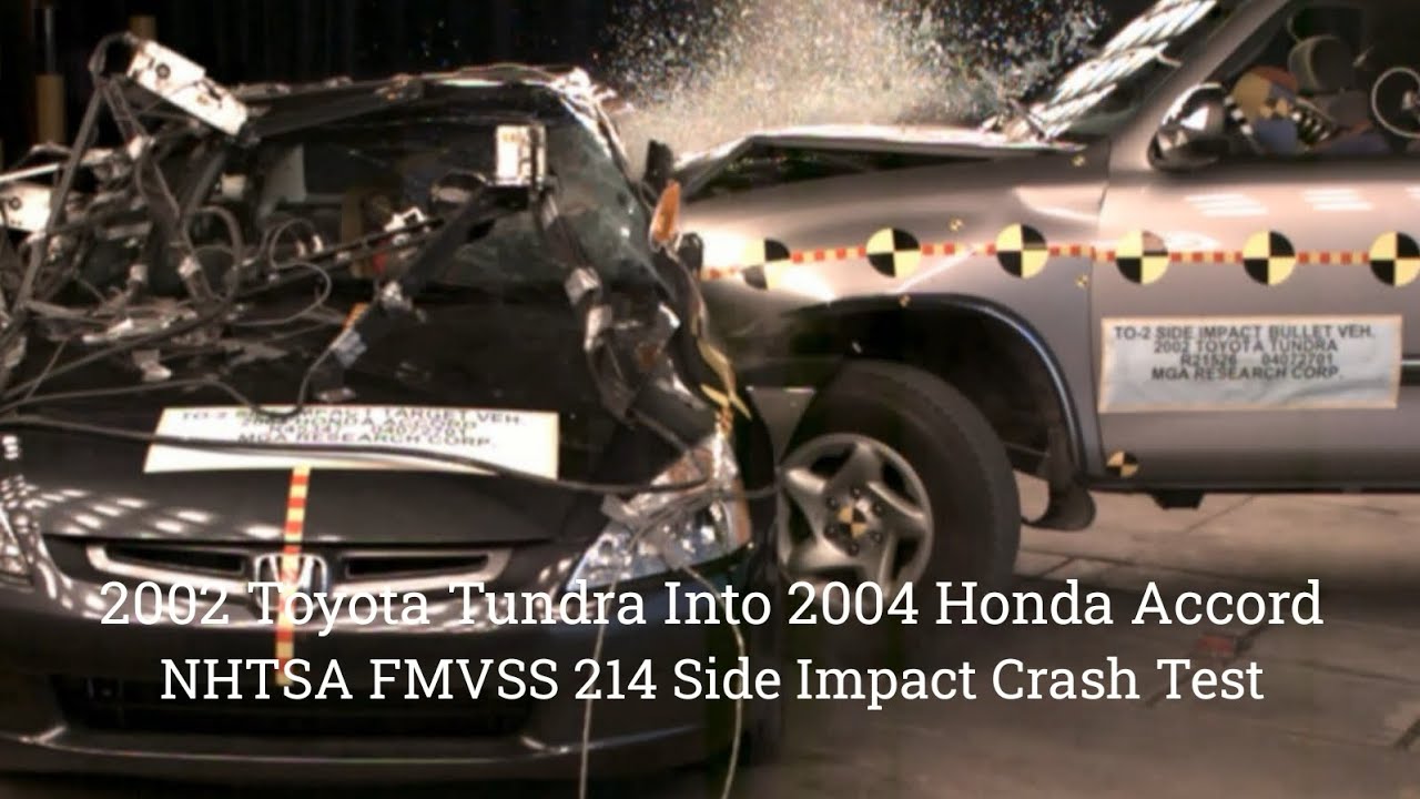 2002 Toyota Tundra Into 2004 Honda Accord NHTSA FMVSS 214 Side Impact Crash Test 