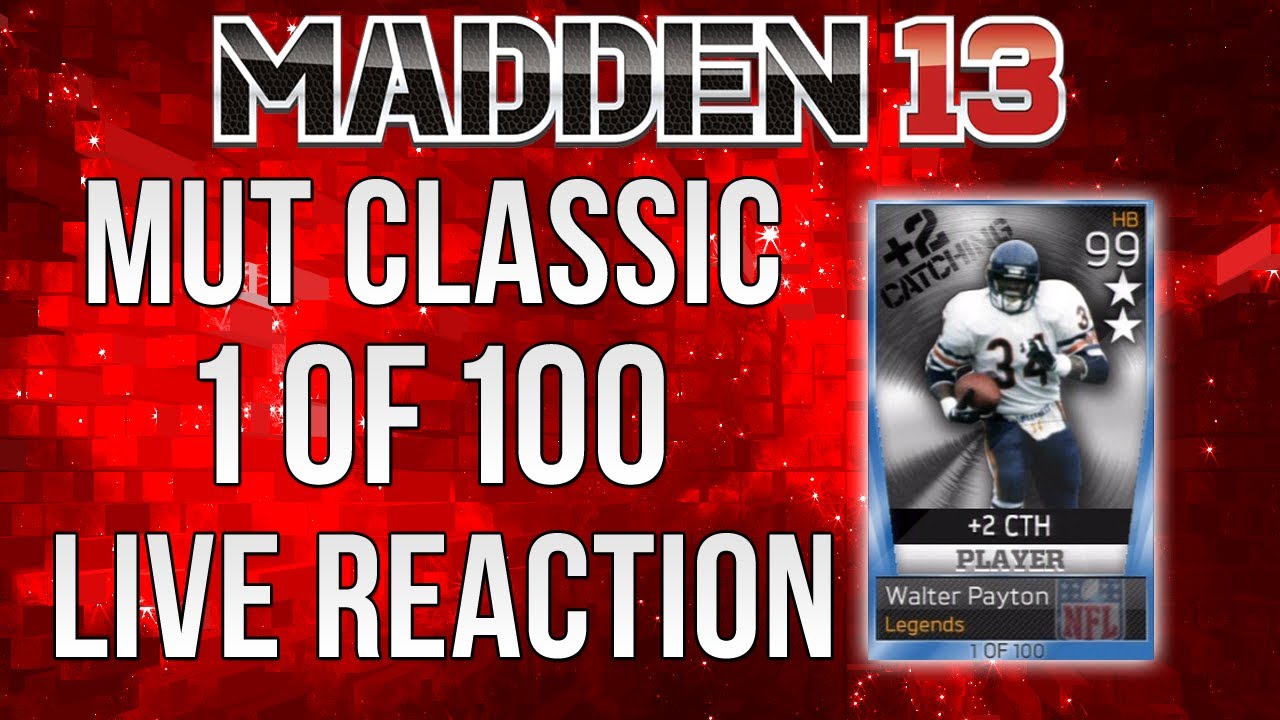 MUT 13: OPENING 1 OF 100 WALTER PAYTON LIMITED EDITION REFRACTOR CARD | LIVE REACTION