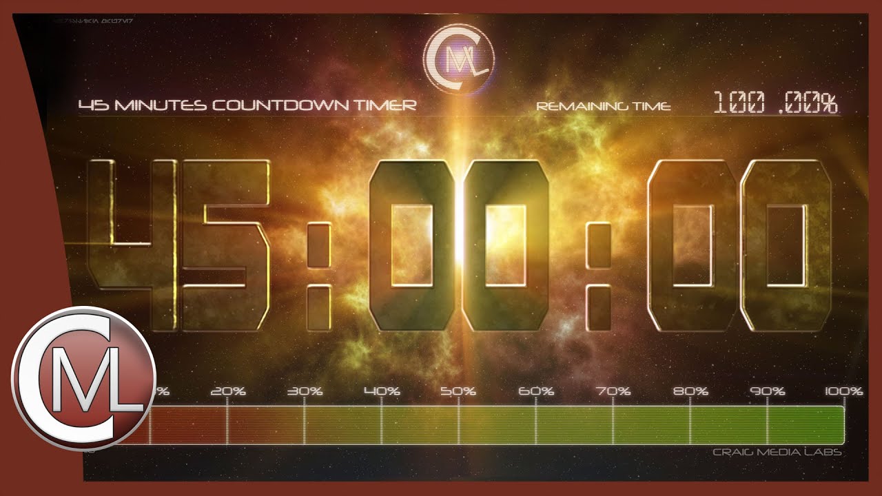 🌌 45-Minute Countdown | Nebula Flight Edition 🚀 | SFX & Voice Over